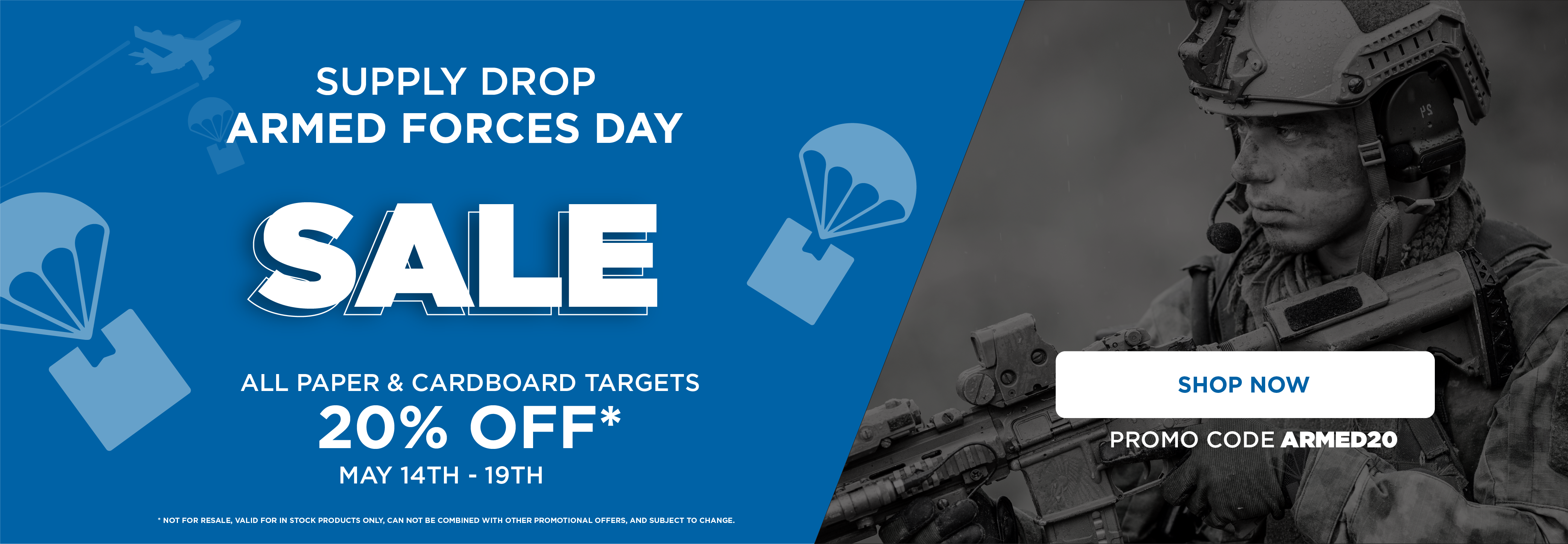 20% off in-stock paper and cardboard targets